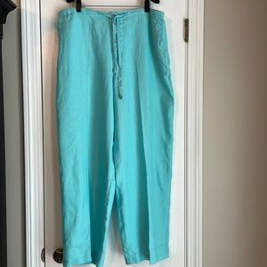 NEW Chadwick’s Turquoise Linen Drawstring Slacks 18W